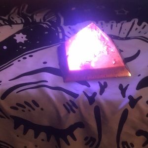 Rose gold pyramid lamp